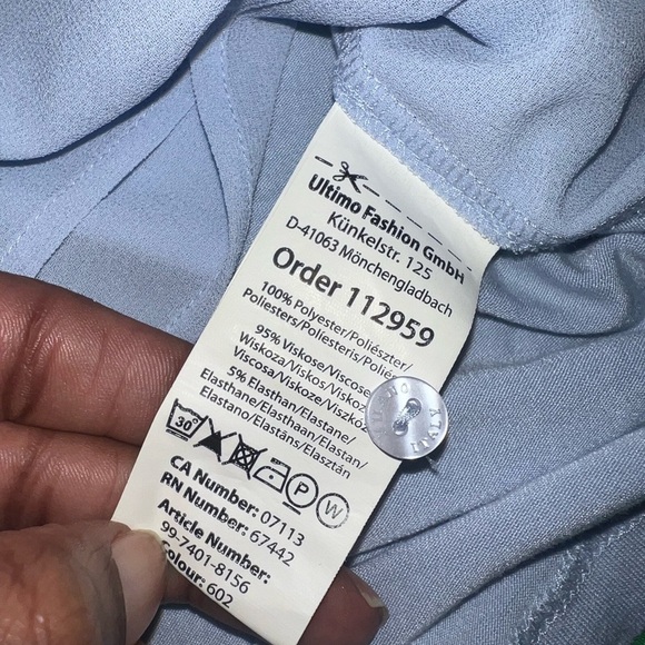 Milano Italy Sky Blue Jersey Chiffon Top size Medium - Picture 7 of 7